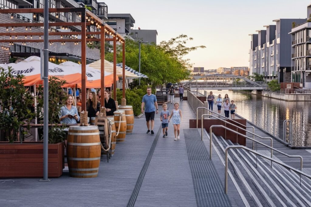 Kingston Foreshore in Canberra at Dusk