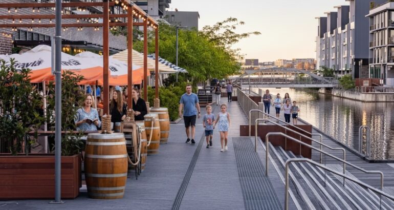 Kingston Foreshore in Canberra at Dusk